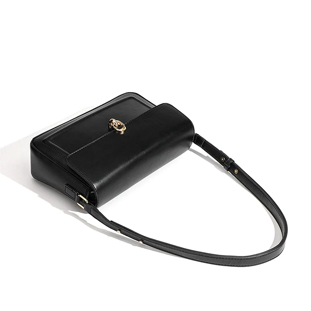 Kristie Clasp Shoulder bag With Adjustable Strap in Black sold by XYlondon product image thumbnail 3