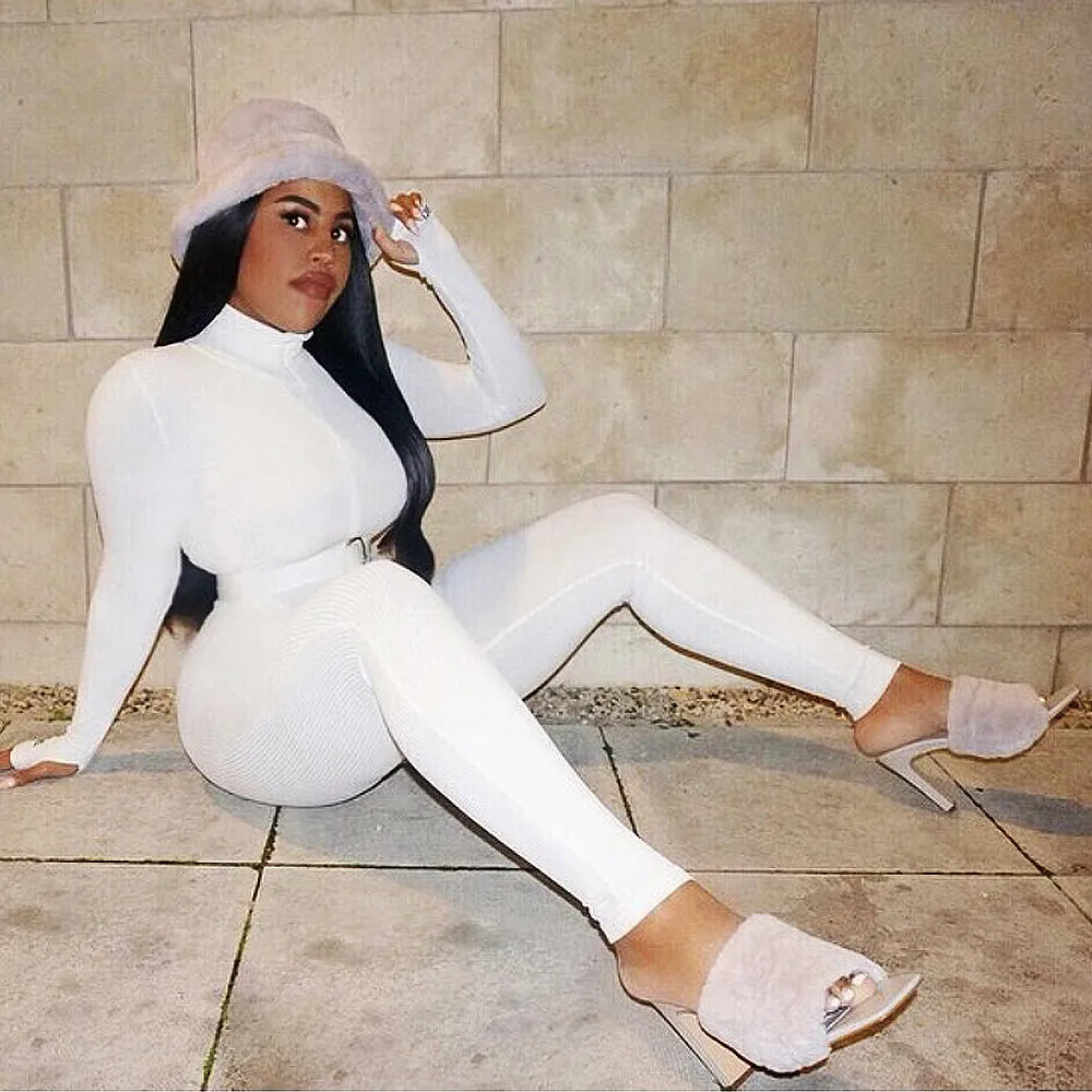 Hunter Fluffy Faux Fur Front Strap Square Toe High Slim Block Heel Mules in Grey sold by XYlondon product image thumbnail 5