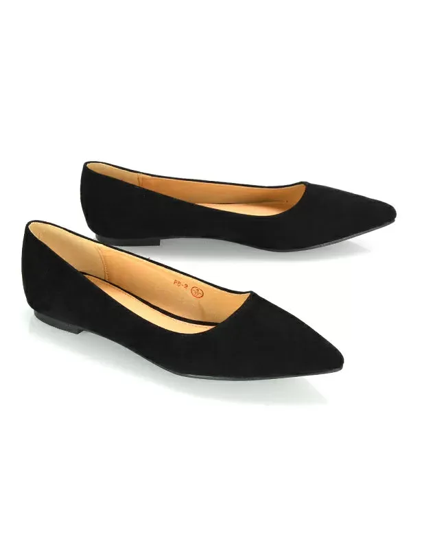 Alessia Flat Pointed Toe Low Heel Slip on Bridal Ballerina Pump Shoes in Black sold by XYlondon product image thumbnail 2