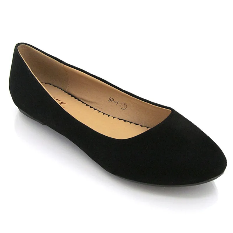MALEFICENT FLAT BLOCK HIGH HEELED SLIP ON BALLERINA PUMP SHOES IN BLACK FAUX SUEDE sold by XYlondon