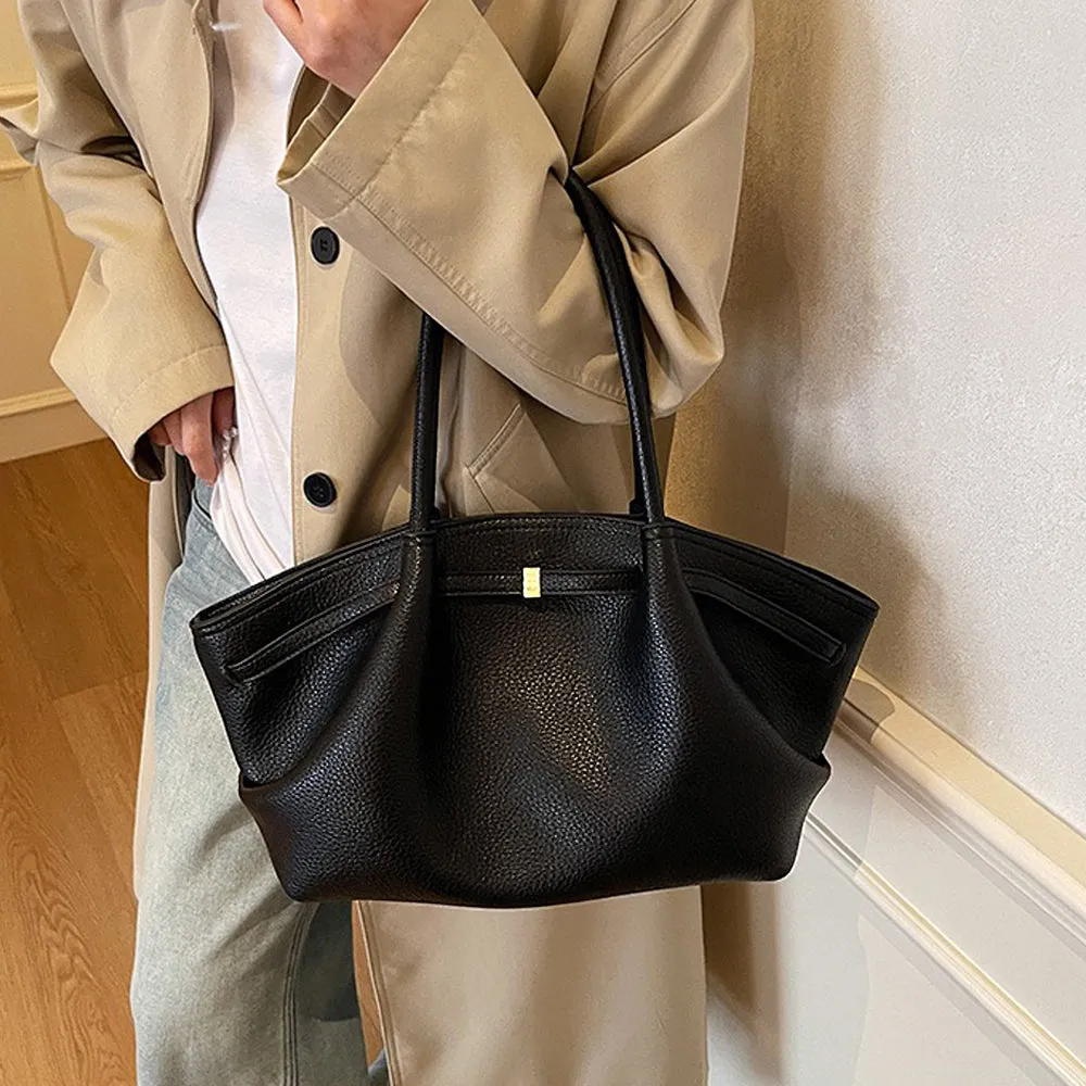 Billie Large Slouchy Shoulder Tote Handbag With Gold Detailing in Black sold by XYlondon product image thumbnail 3