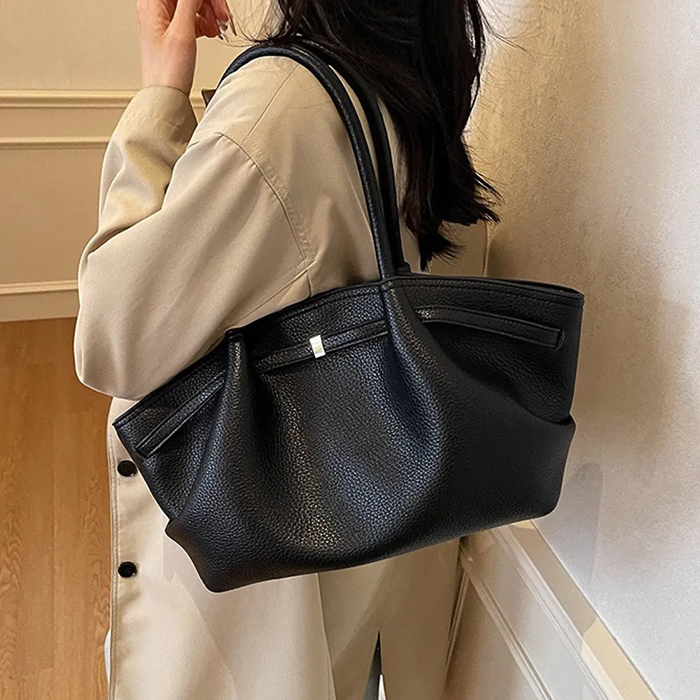 Billie Large Slouchy Shoulder Tote Handbag With Gold Detailing in Black sold by XYlondon