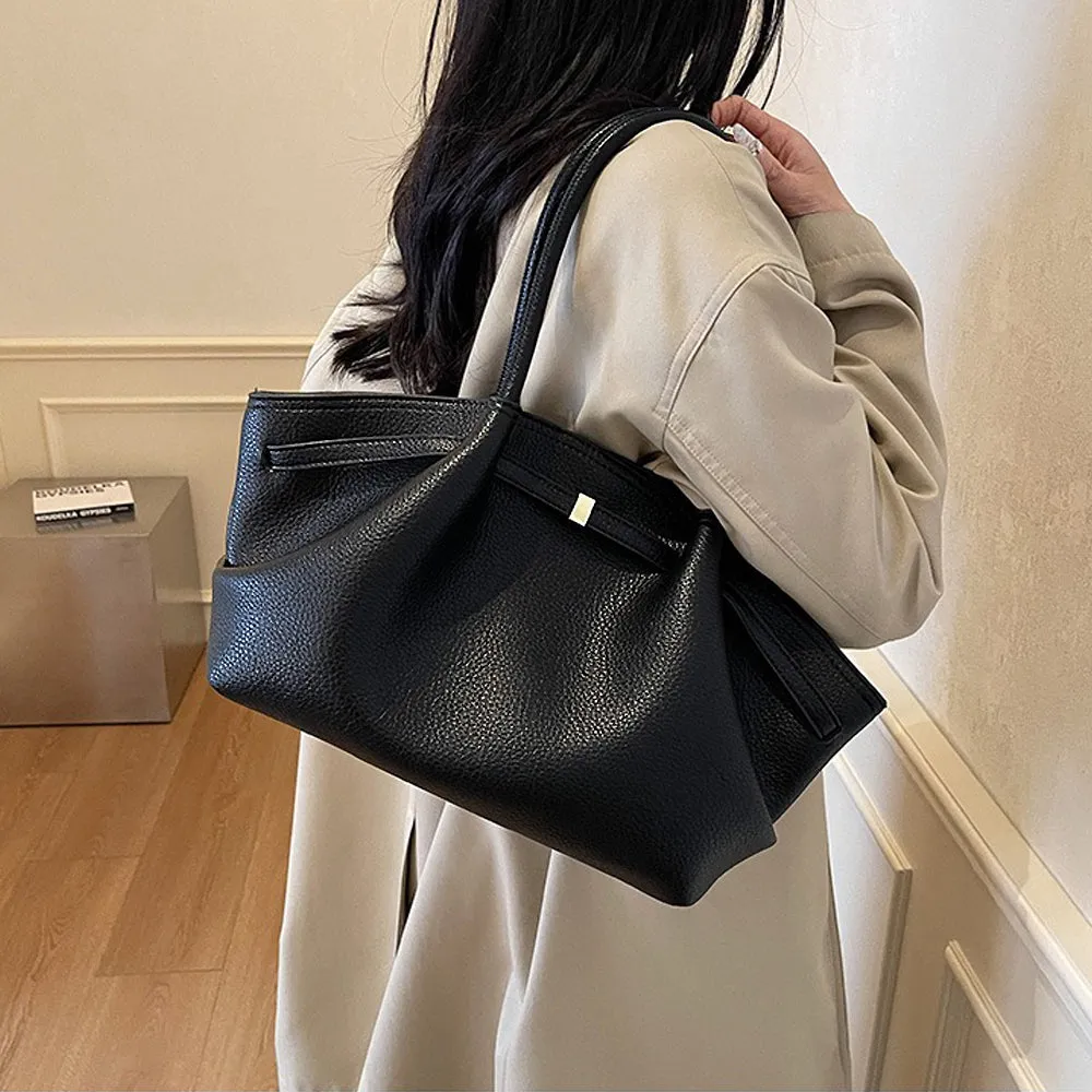 Billie Large Slouchy Shoulder Tote Handbag With Gold Detailing in Black sold by XYlondon product image thumbnail 4