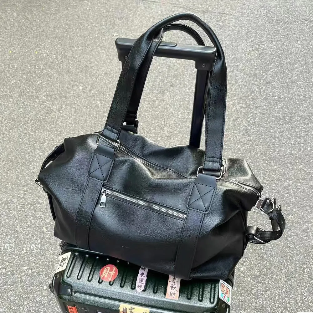 Josephine Large Faux Leather Tote Bag With Shoulder Strap in Black sold by XYlondon product image thumbnail 4