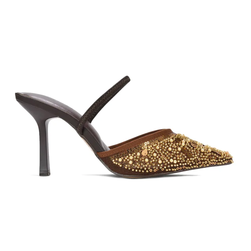 Noah Slingback Stiletto High Heel Rhinestone Embellished Sparkly Court Shoes in Black made by XYlondon
