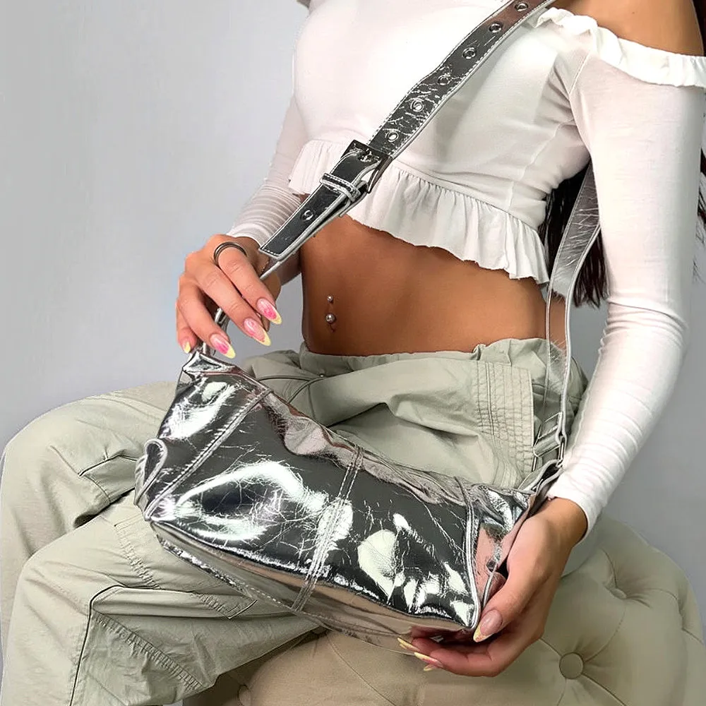 Jasmin Everyday Shoulder Bag With Crossbody Strap in Black sold by XYlondon product image thumbnail 5