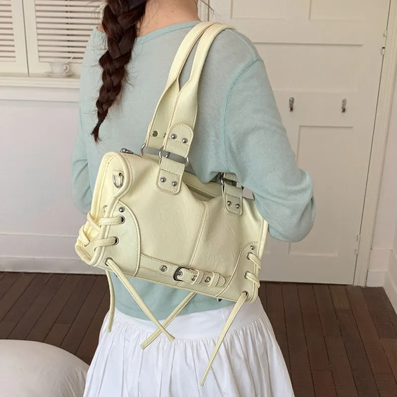 Maia Mini Bowler Top Handle Bag in Yellow made by XYlondon