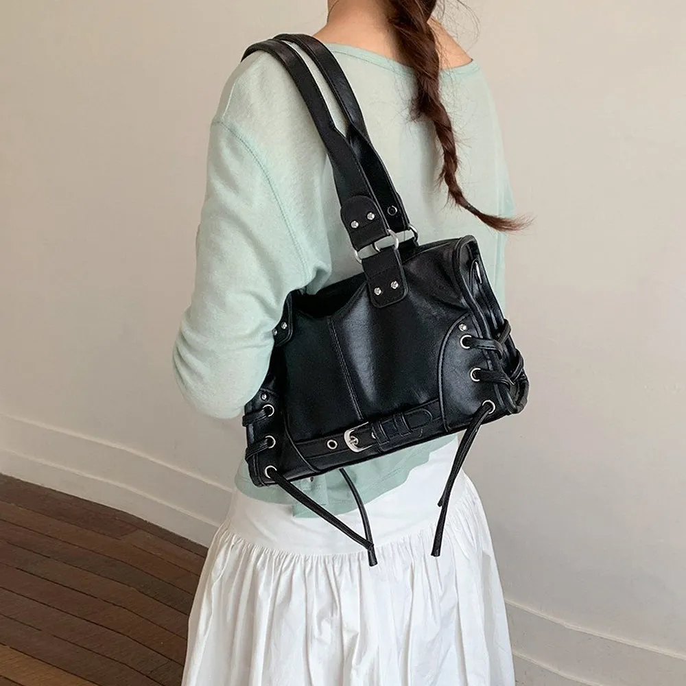 Maia Mini Bowler Top Handle Bag in Black sold by XYlondon product image thumbnail 2