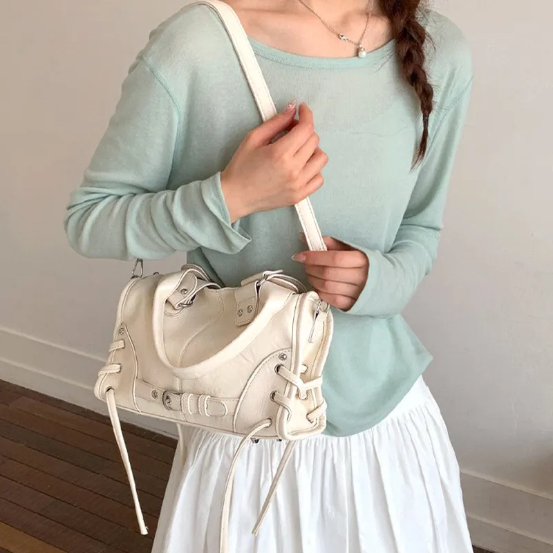 Maia Mini Bowler Top Handle Bag in Beige made by XYlondon