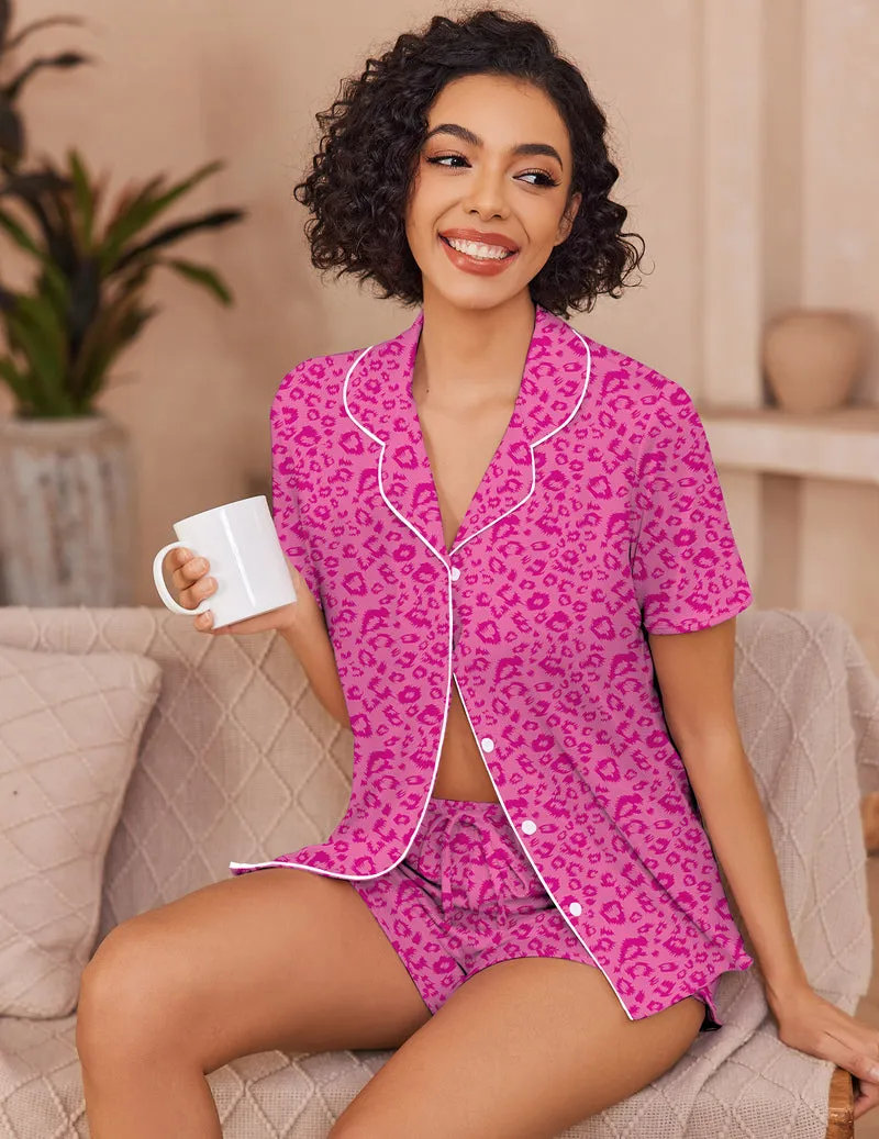 Button Up Sleepwear 2 Piece Pjs Lounge Set sold by Ekouaer product image thumbnail 4