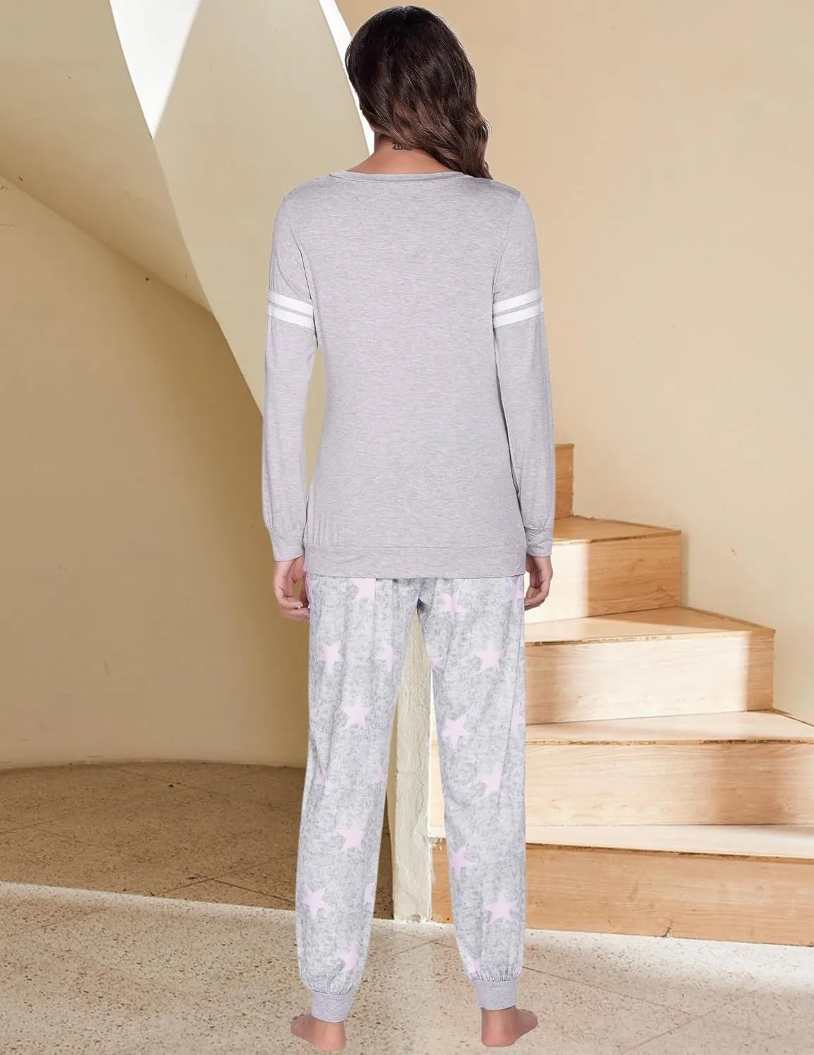 Maternity Pajama Set Nursing Pjs Top & Pant with Pockets sold by Ekouaer product image thumbnail 4