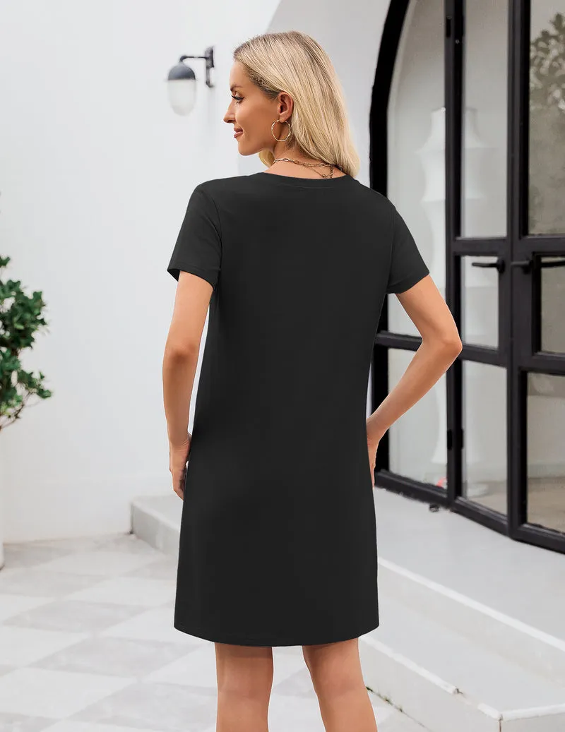 Ekouaer Cotton Nightgowns V Neck Sleep Shirts sold by Ekouaer product image thumbnail 2