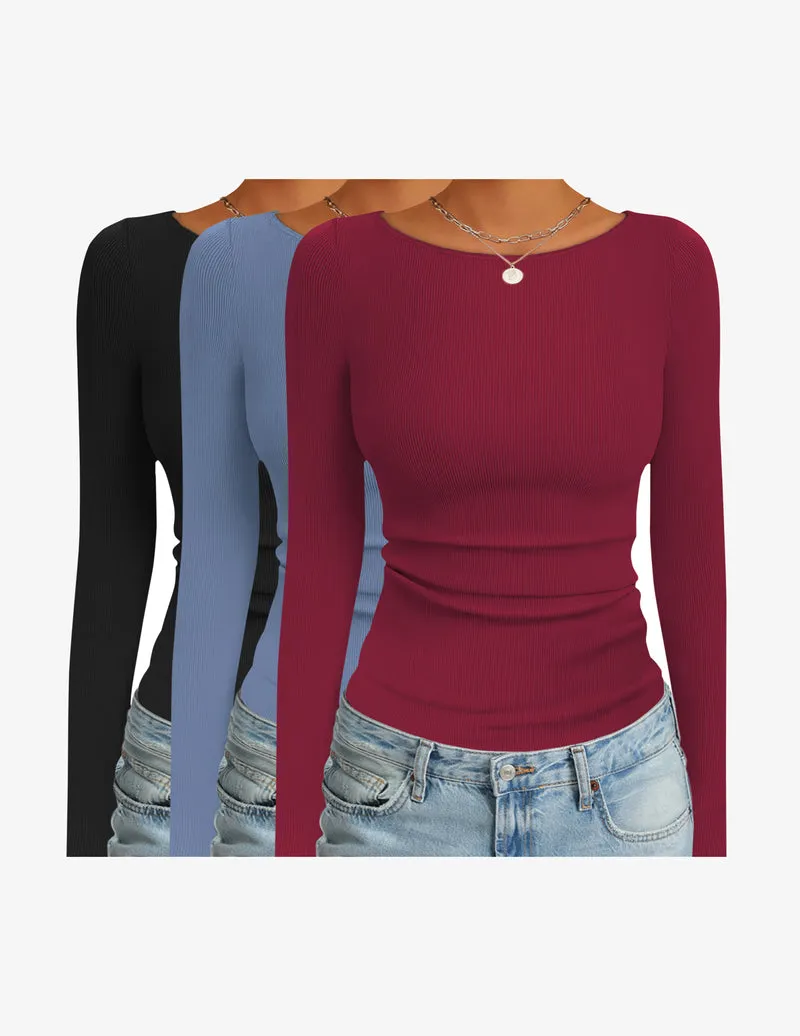 3 Pack Long Sleeve Shirts Boat Neck Ribbed Thermal Undershirts sold by Ekouaer product image thumbnail 2