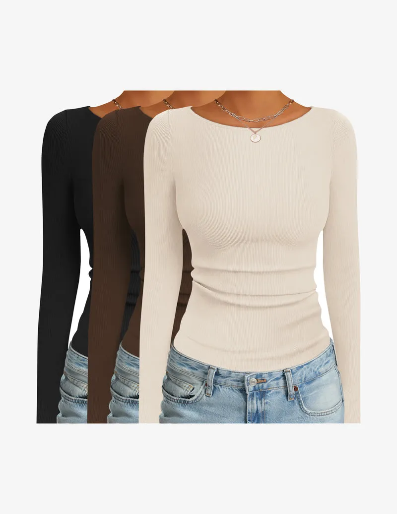 3 Pack Long Sleeve Shirts Boat Neck Ribbed Thermal Undershirts sold by Ekouaer product image thumbnail 5