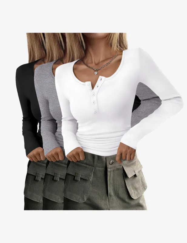 3 Packs Slim Fit Tops Basic Layer Soft Thermal Undershirts made by Ekouaer