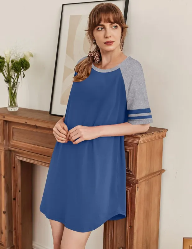 Cotton Nightgowns Short Sleeve Night Shirts sold by Ekouaer