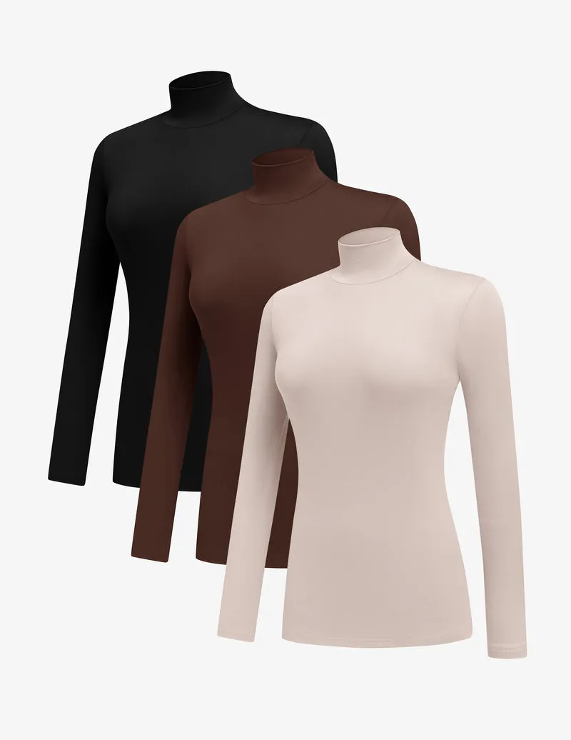 3 Pack Mock Turtleneck Tops Long Sleeve Shirts sold by Ekouaer product image thumbnail 2