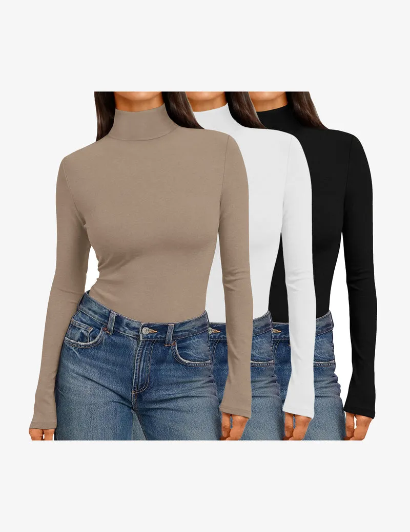 3 Pack Mock Turtleneck Tops Long Sleeve Shirts sold by Ekouaer