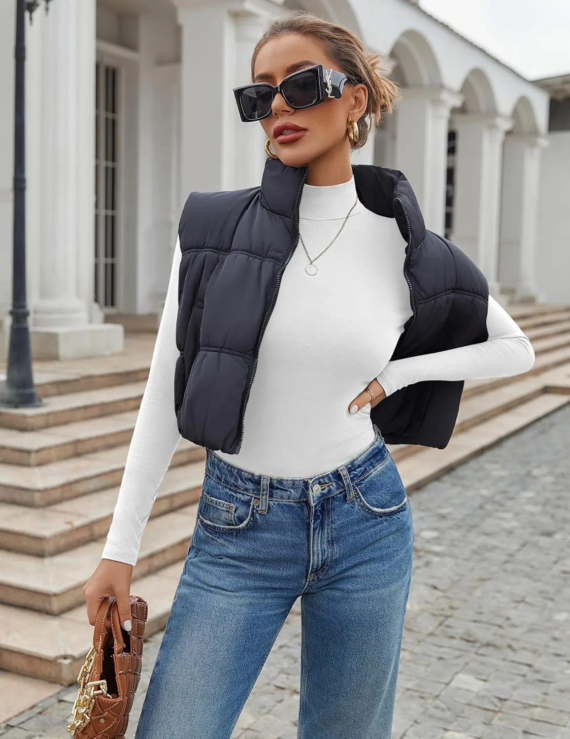 3 Pack Mock Turtleneck Tops Long Sleeve Shirts sold by Ekouaer product image thumbnail 4