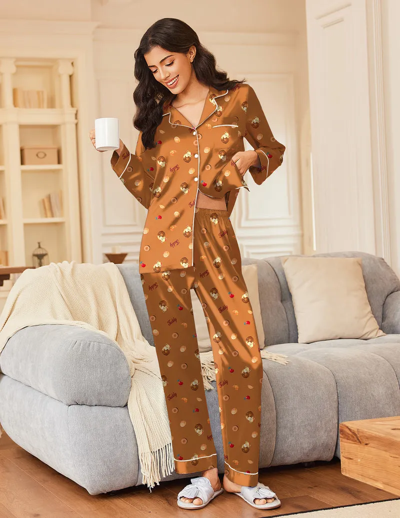 Ekouaer Silk Satin Pajama Set Long Sleeve Pjs sold by Ekouaer product image thumbnail 5