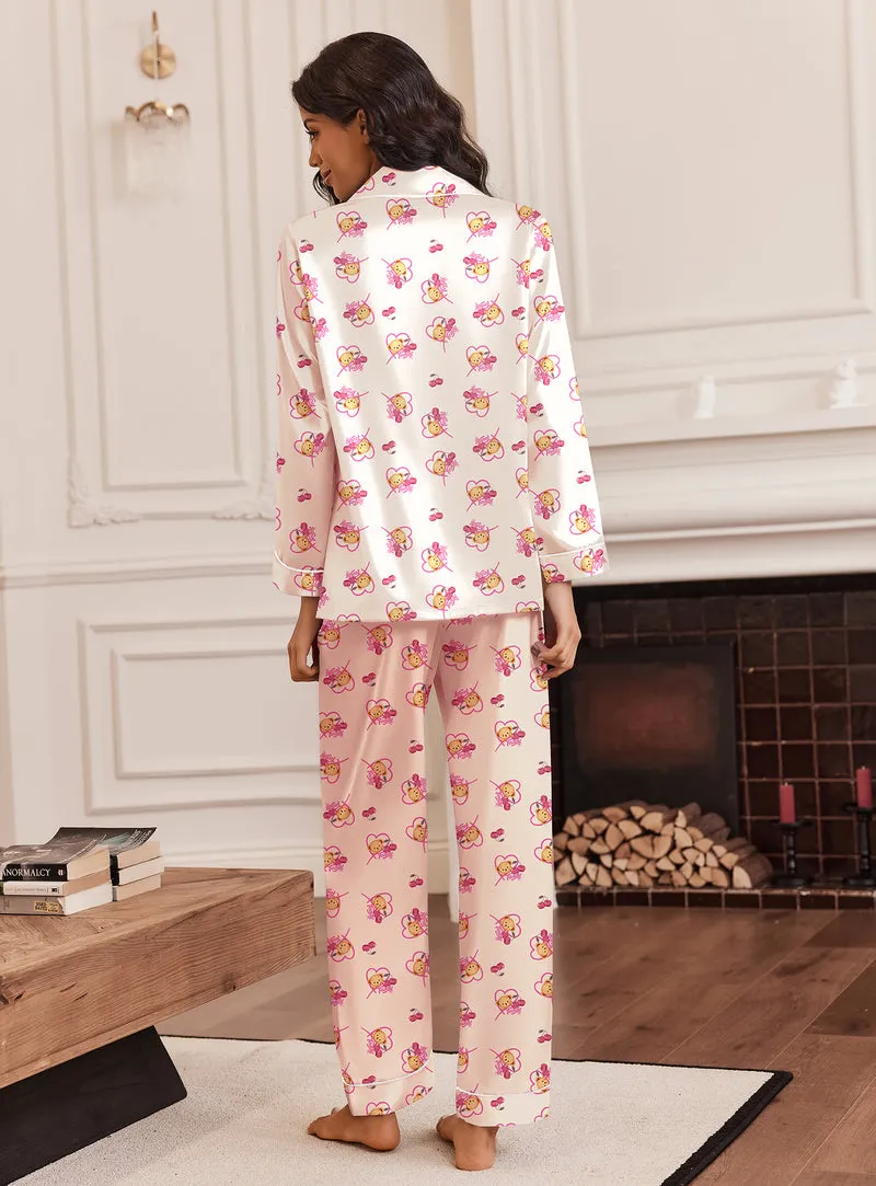 Ekouaer Silk Satin Pajama Set Long Sleeve Pjs sold by Ekouaer product image thumbnail 4
