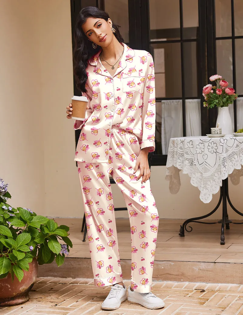 Ekouaer Silk Satin Pajama Set Long Sleeve Pjs sold by Ekouaer product image thumbnail 2