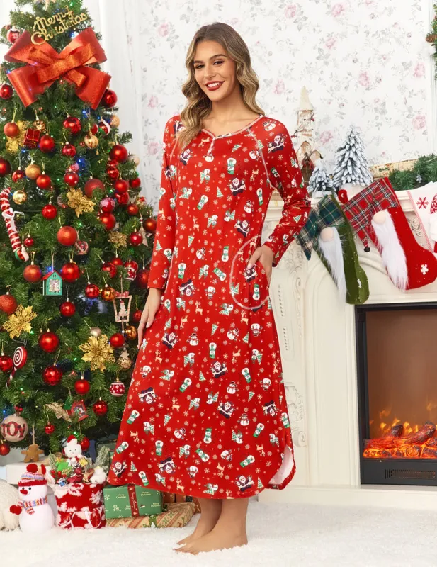 Ekouaer V Neck Nightshirt Full Length Sleepshirt sold by Ekouaer