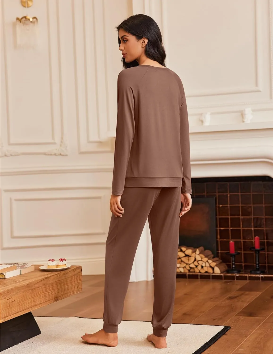 Long Sleeve Pj Set 2 Piece Soft Comfy Sleepwear sold by Ekouaer product image thumbnail 5