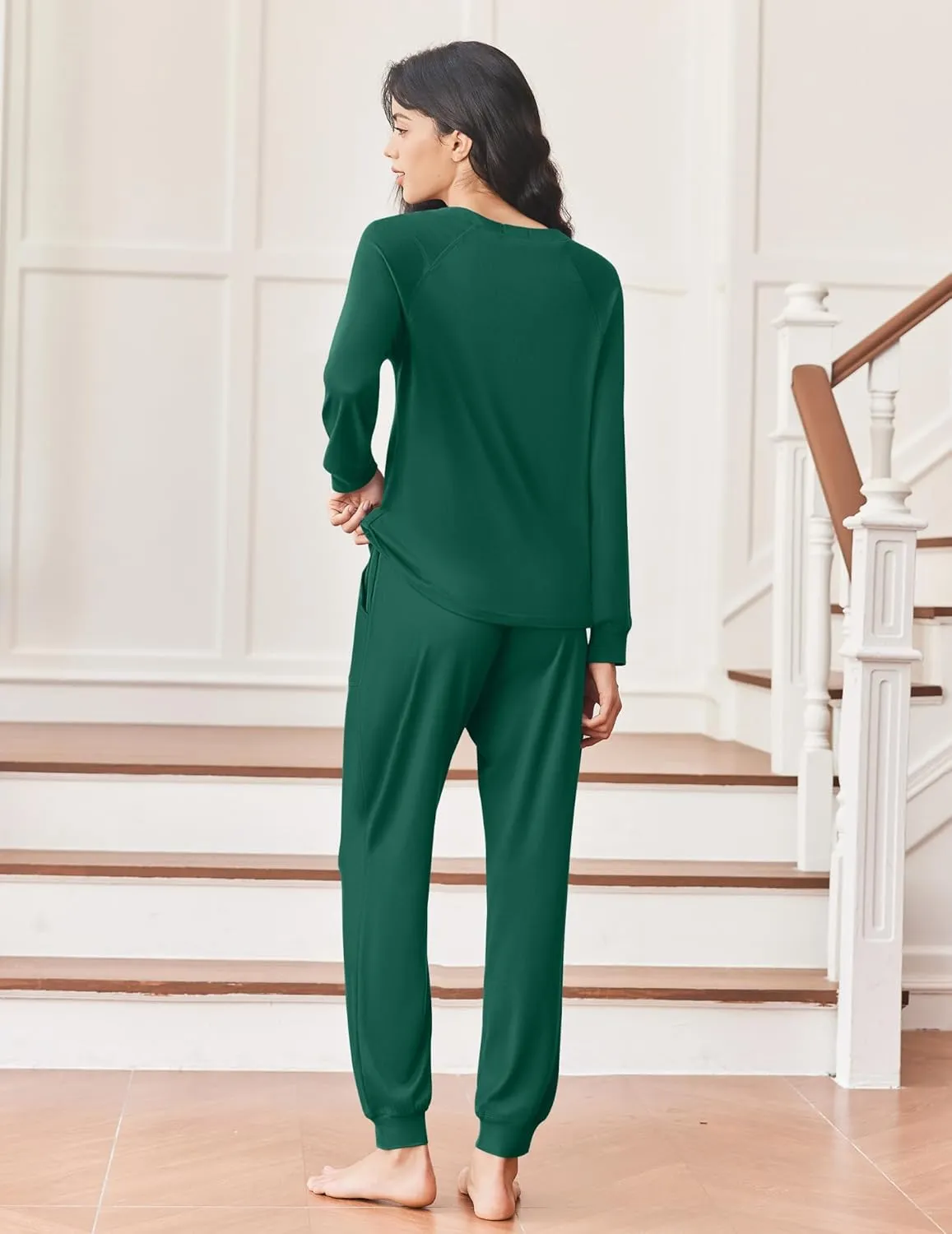 Jogger Sets Comfy Pjs Soft 2 Piece Lounge Sets sold by Ekouaer product image thumbnail 4