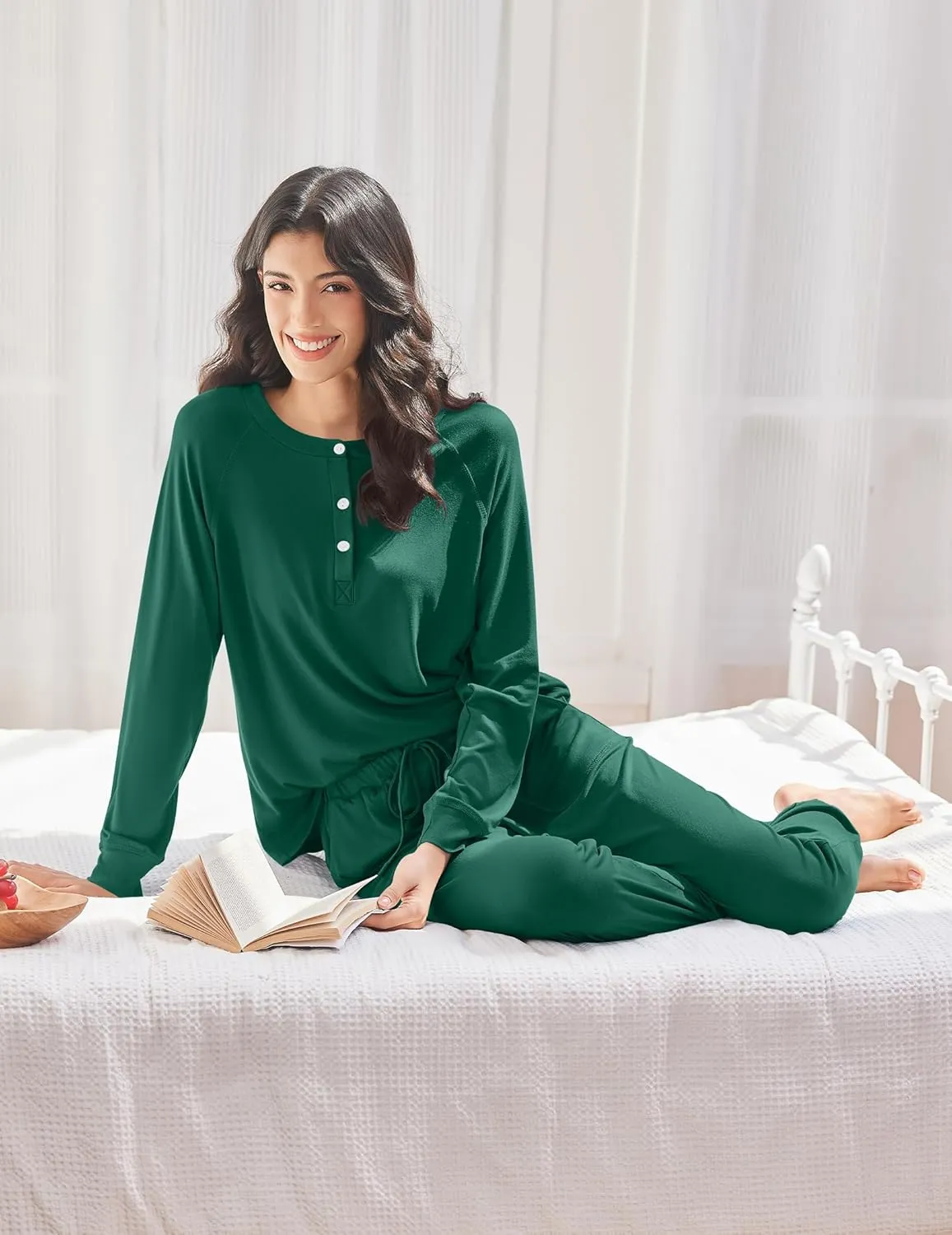 Jogger Sets Comfy Pjs Soft 2 Piece Lounge Sets sold by Ekouaer product image thumbnail 2