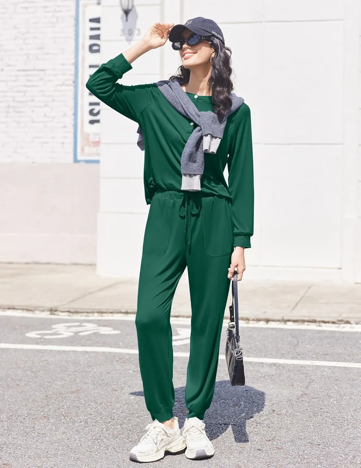 Jogger Sets Comfy Pjs Soft 2 Piece Lounge Sets sold by Ekouaer product image thumbnail 3