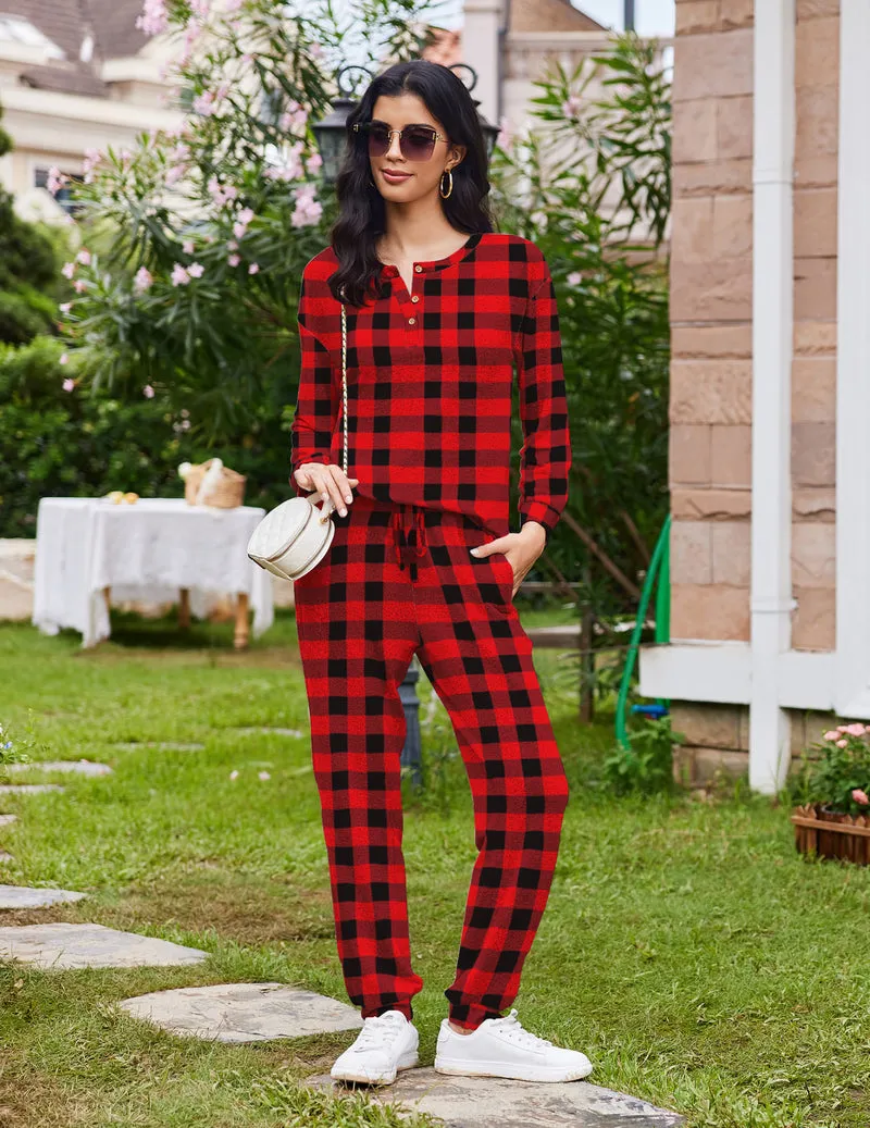 Pajama Sets Long Sleeve Lounge Set 2 Piece Pj Sets sold by Ekouaer product image thumbnail 5