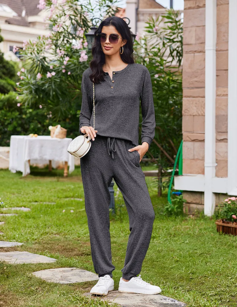 Pajama Sets Long Sleeve Lounge Set 2 Piece Pj Sets sold by Ekouaer product image thumbnail 4