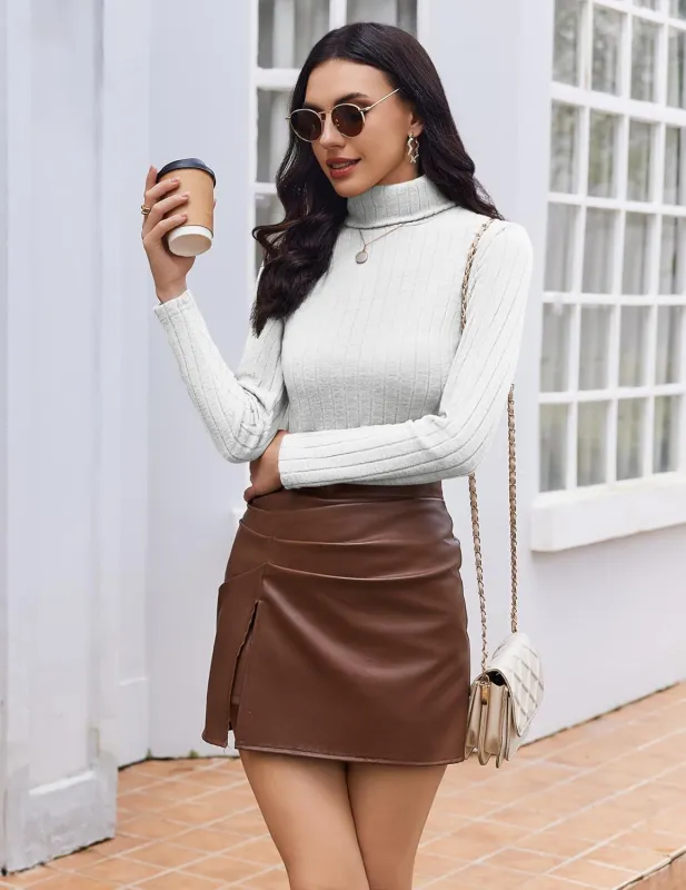 Turtleneck Tops Long Sleeve Shirts Undershirts made by Ekouaer