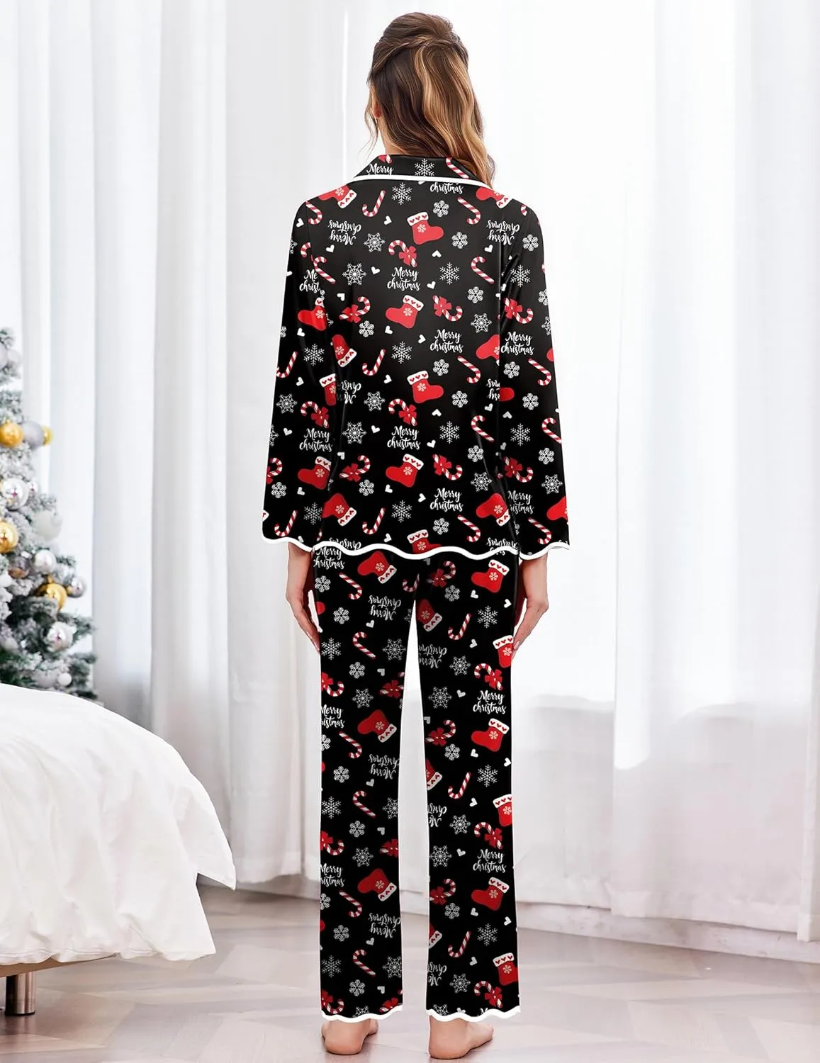 Ekouaer Silk Satin Pajama Set for Women sold by Ekouaer product image thumbnail 4