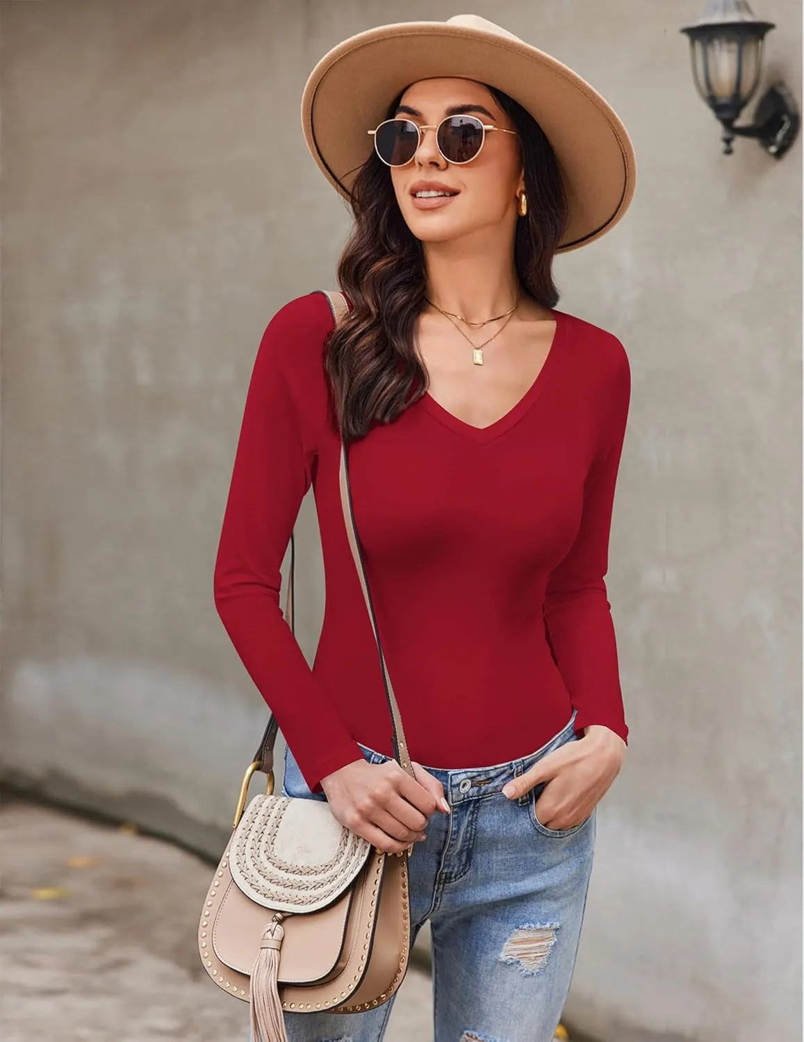 3 Pack Long Sleeve Shirts V Neck Slim Fit Layer Tops sold by Ekouaer product image thumbnail 3