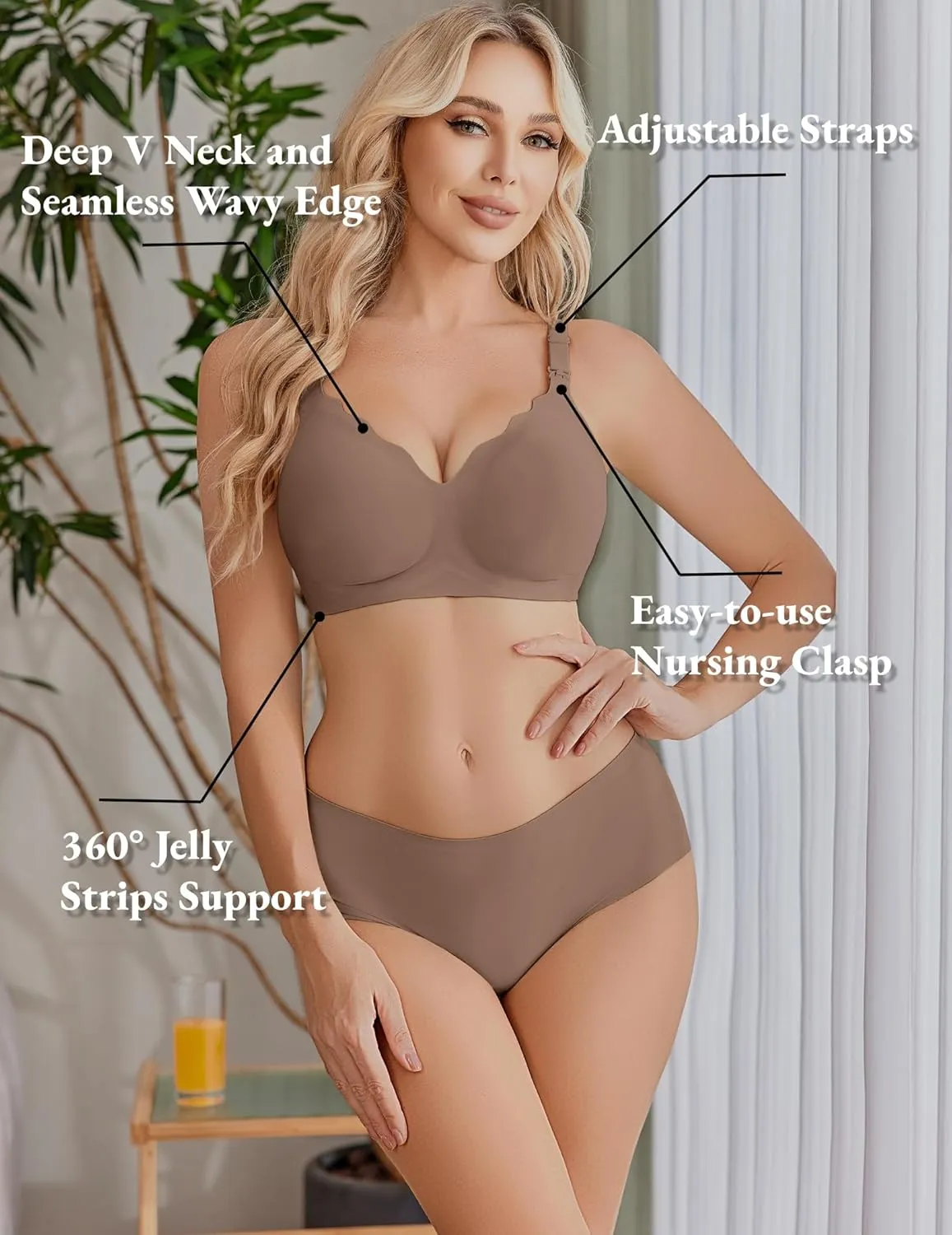 Nursing Bra Wavy Breastfeeding Bras sold by Ekouaer product image thumbnail 5