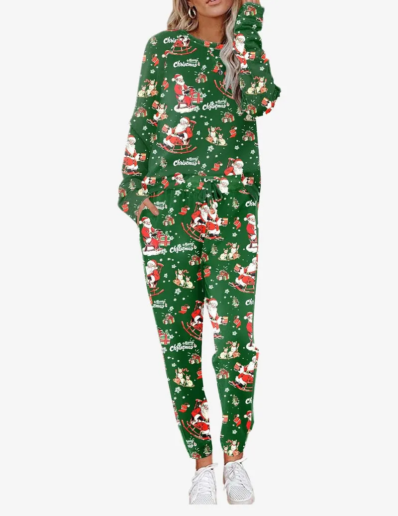 Pajama Set Long Sleeve PJs 2 Piece Lounge Set sold by Ekouaer product image thumbnail 5