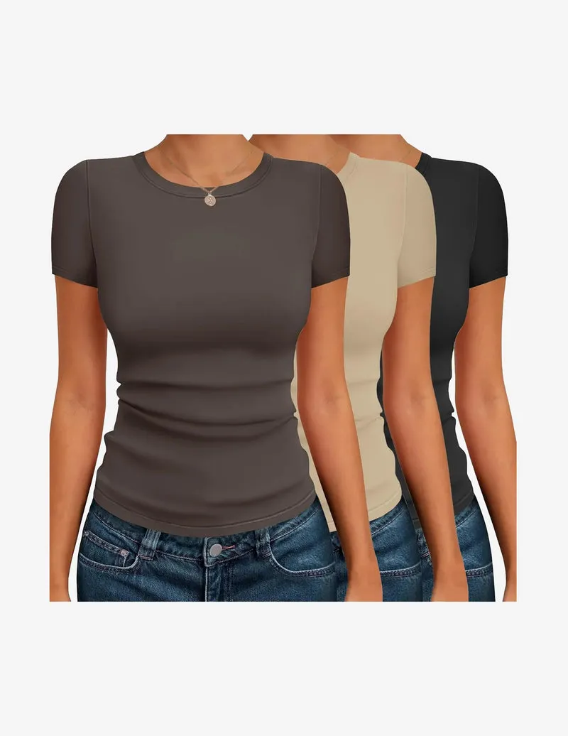 Basic Tee Shirts 3 Pack Short Sleeve Thermal Tops sold by Ekouaer product image thumbnail 5