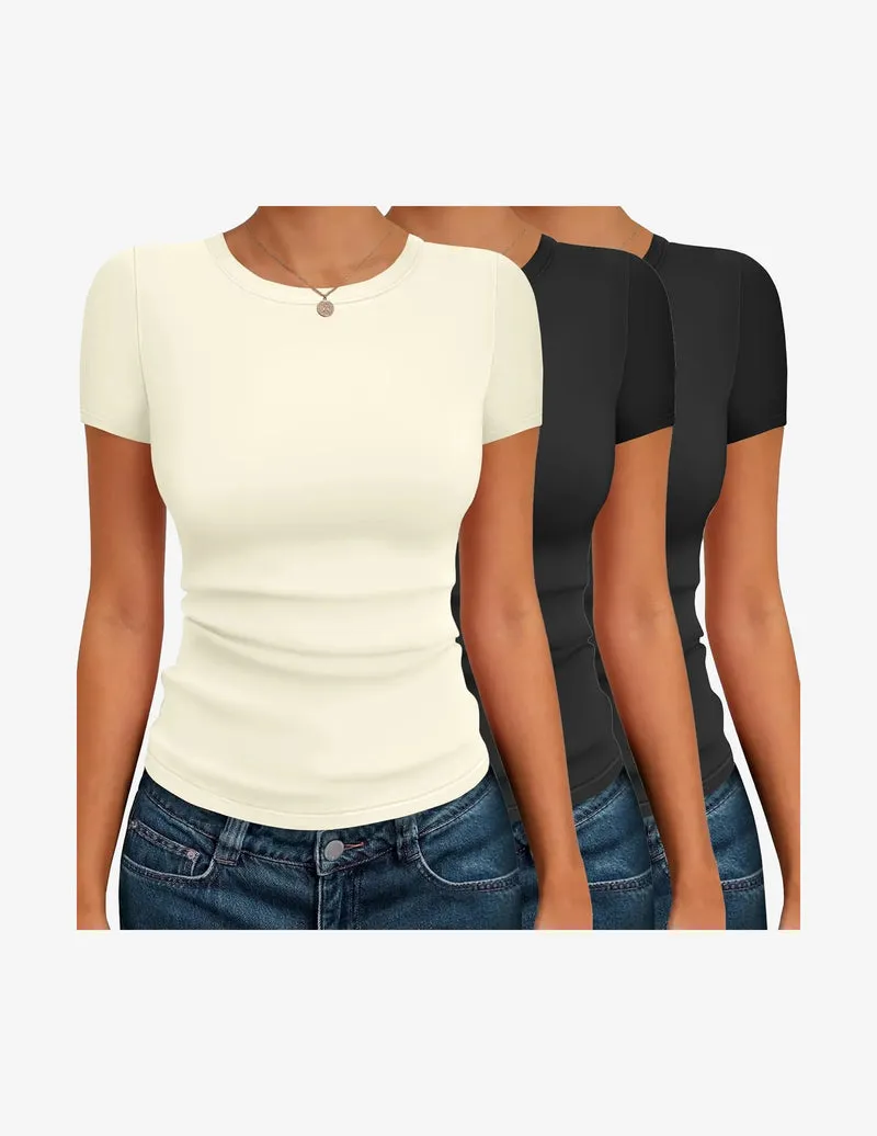 Basic Tee Shirts 3 Pack Short Sleeve Thermal Tops sold by Ekouaer product image thumbnail 4