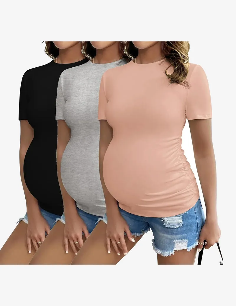 Ekouaer Maternity Shirts 3 Packs Pregnancy Tee Tops sold by Ekouaer