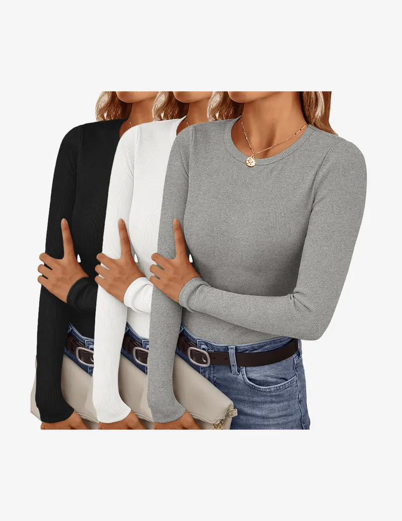 Ekouaer Long Sleeve Shirts 3 Packs Stretchy Tops sold by Ekouaer product image thumbnail 2