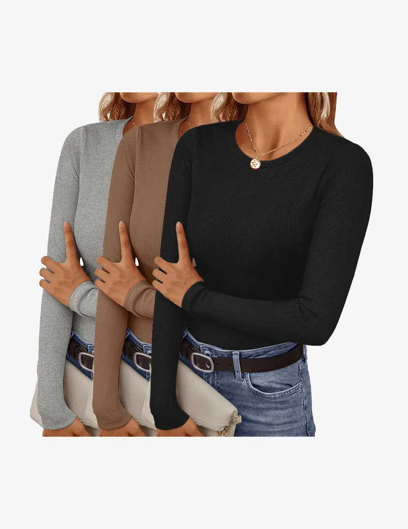 Ekouaer Long Sleeve Shirts 3 Packs Stretchy Tops sold by Ekouaer product image thumbnail 4