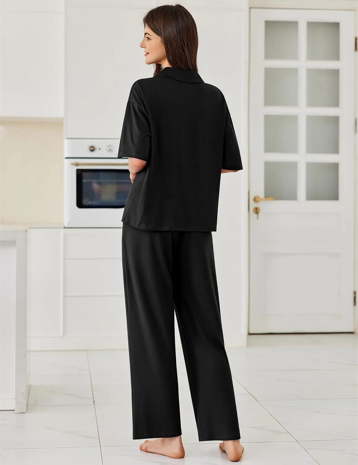 Ekouaer Pajamas Set Button Down Pjs Comfy Nightwear sold by Ekouaer product image thumbnail 5