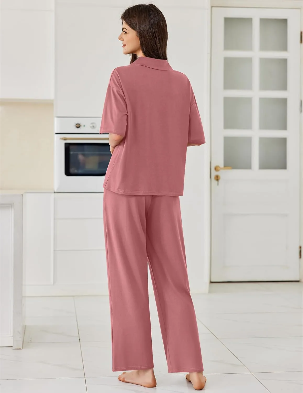 Ekouaer Pajamas Set Button Down Pjs Comfy Nightwear sold by Ekouaer product image thumbnail 2