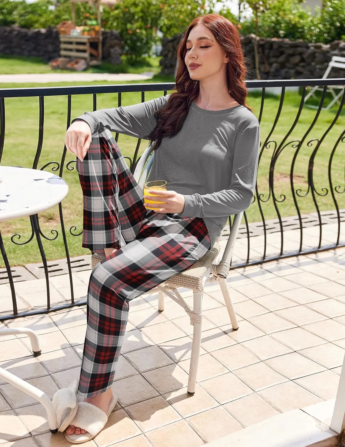 Ekouaer 2 Pack Long Sleeve Soft Loungewear Pjs Sets sold by Ekouaer product image thumbnail 3