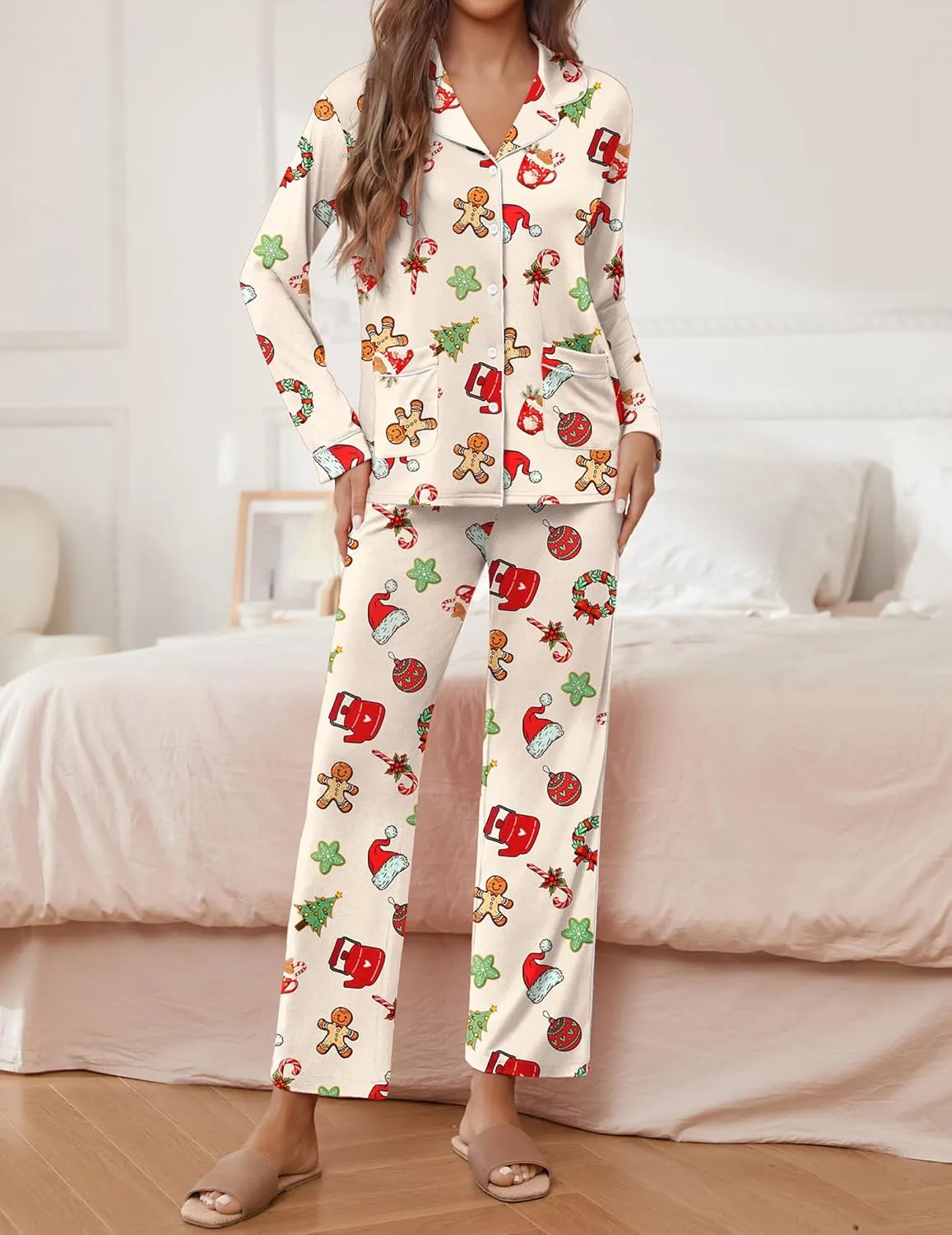 TEDDY Pajamas Set Long Sleeve Shirt and Pants sold by Ekouaer product image thumbnail 5