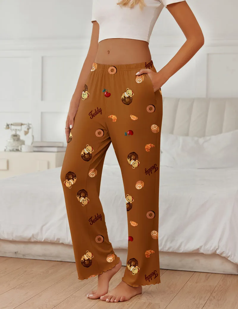 Teddy Soft Casual Lounge Pajama Comfy Sleep Pants sold by Ekouaer