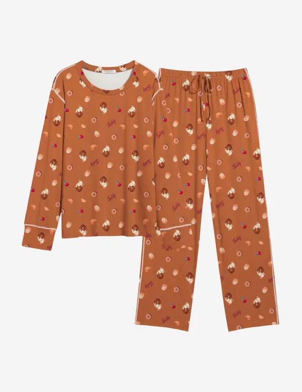 Ekouaer Teddy Pajamas Set 2 Piece Lounge Sets made by Ekouaer
