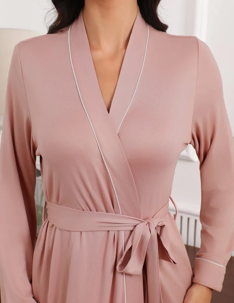 Ekouaer Teddy Robes Lightweight Soft Knit Bathrobe sold by Ekouaer product image thumbnail 4